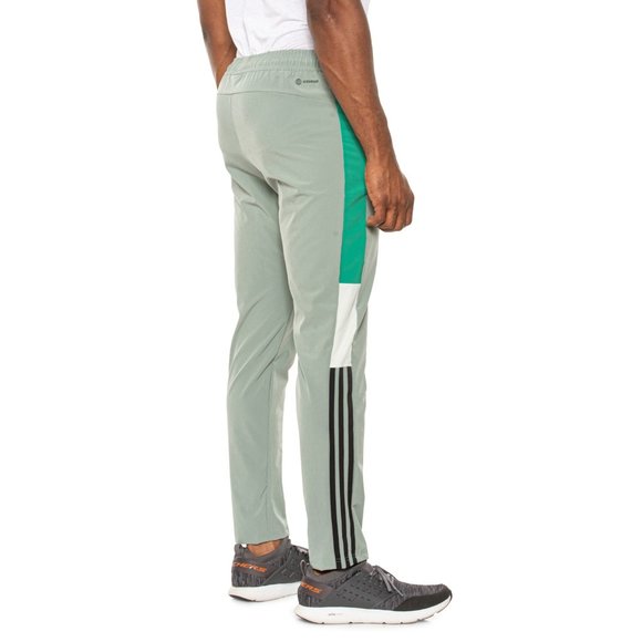 NWT adidas Training Color-Block 3-Stripes Pants  Silver Green 267sn - Picture 2 of 4